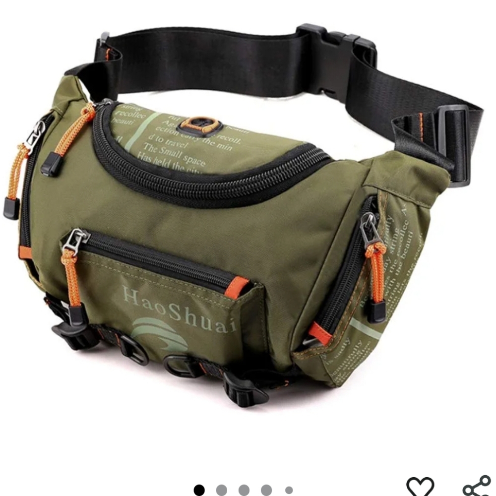 HAOSHUAI Running Waist Bag Chest Shoulder Crossbody Fanny Green Bag For Men